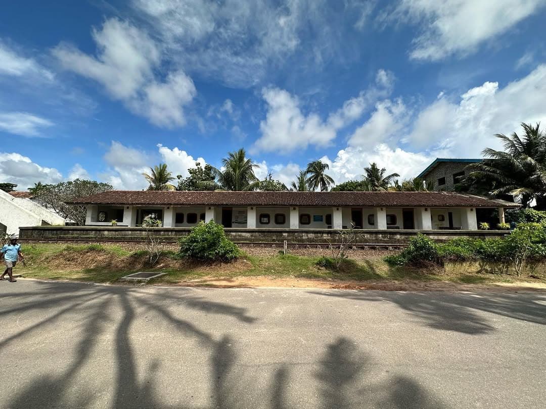 Scenic view of Bentota Railway Station with lush greenery