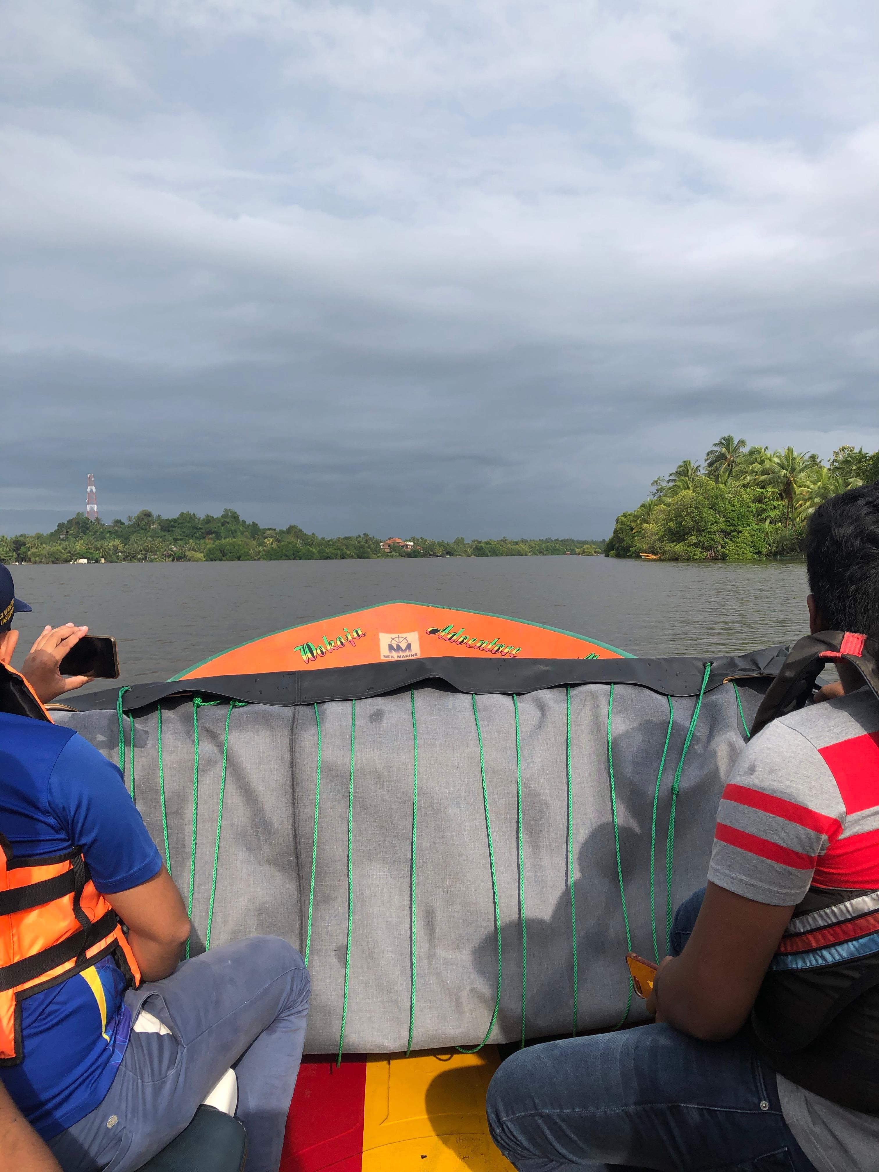 Bentota River with golden sand and clear waters