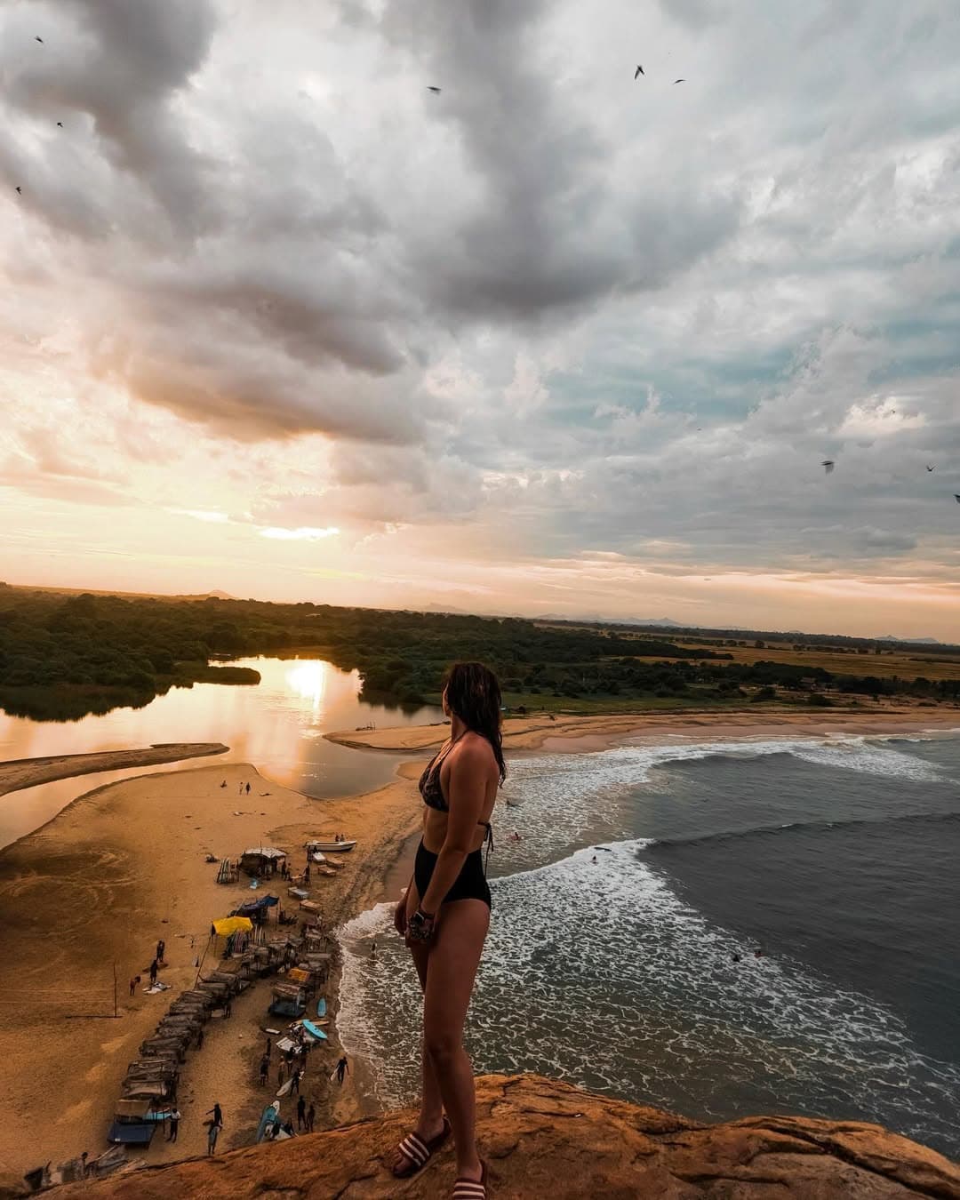 Elephants near Elephant Rock formation in Arugambay