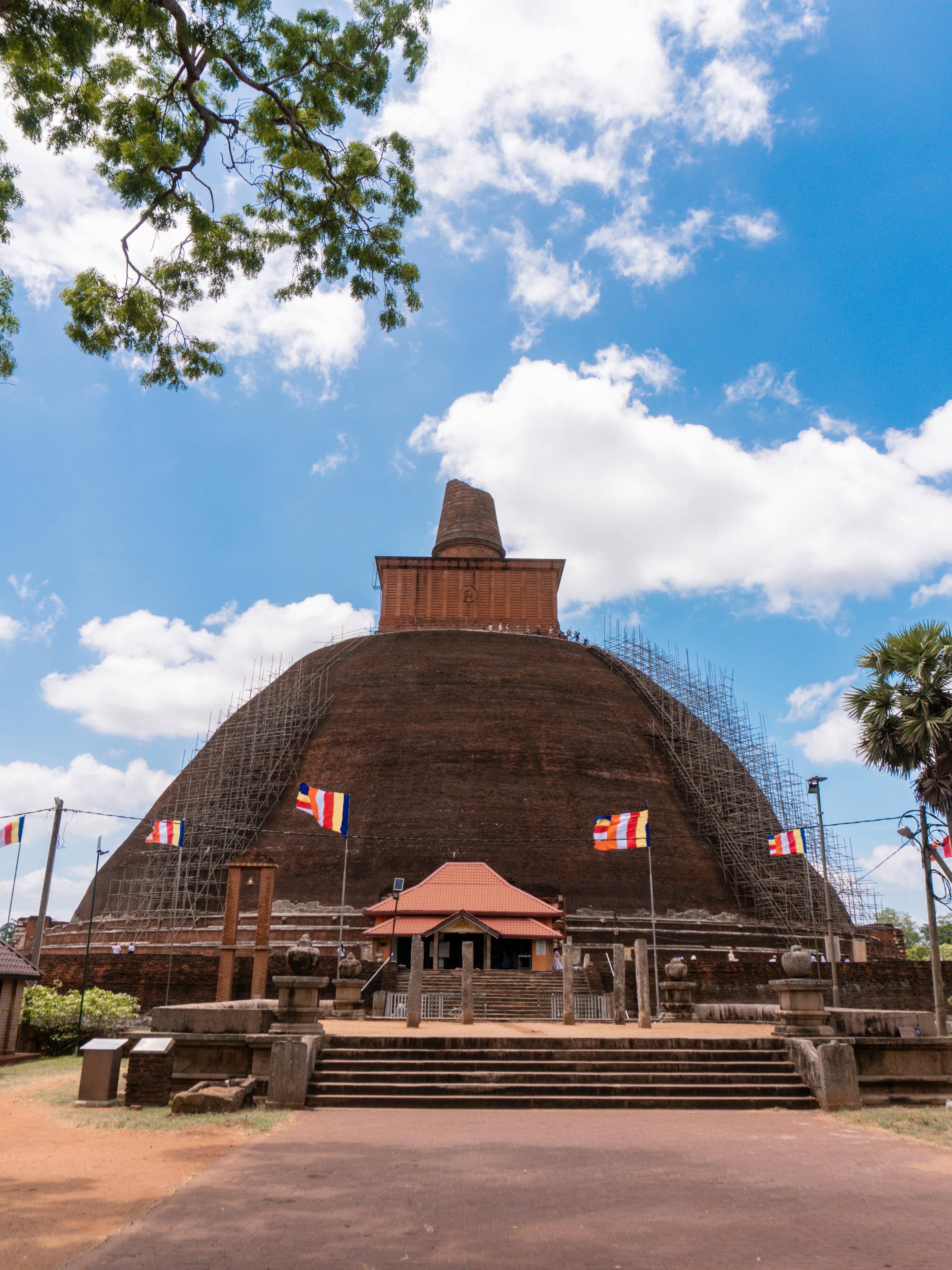 Massive Jetavanaramaya stupa showing its impressive scale and ancient brick construction