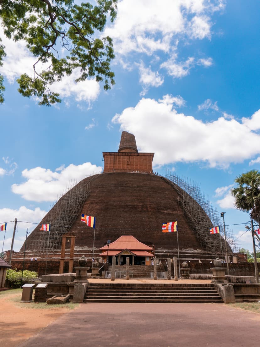 Massive Jetavanaramaya dagoba showing its impressive scale and ancient brick construction