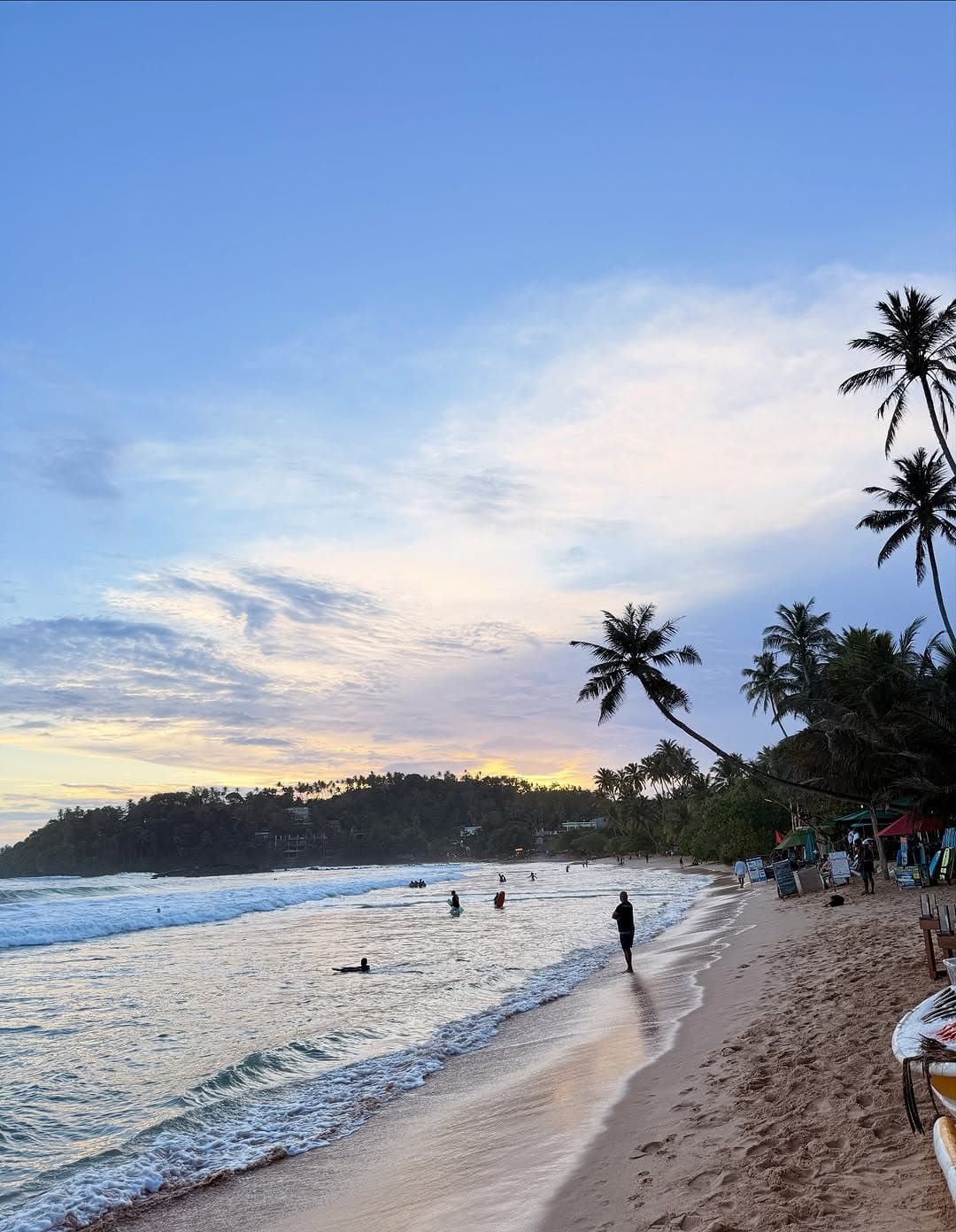 Mirissa Beach with golden sand