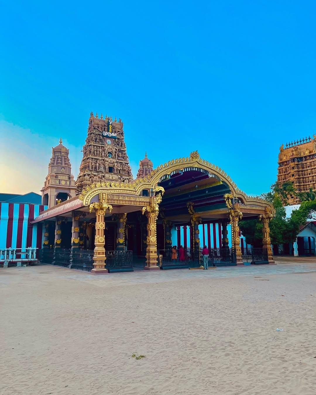 Nallur Kandaswamy Temple showing colorful gopuram and Dravidian architecture - Image 1