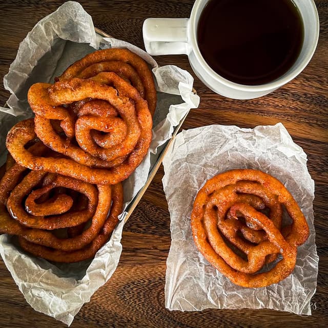 Traditional Sri Lankan sweet snack Pani Walalu made from rice flour and treacle