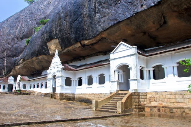 Dambulla Cave Temple with ancient Buddhist paintings