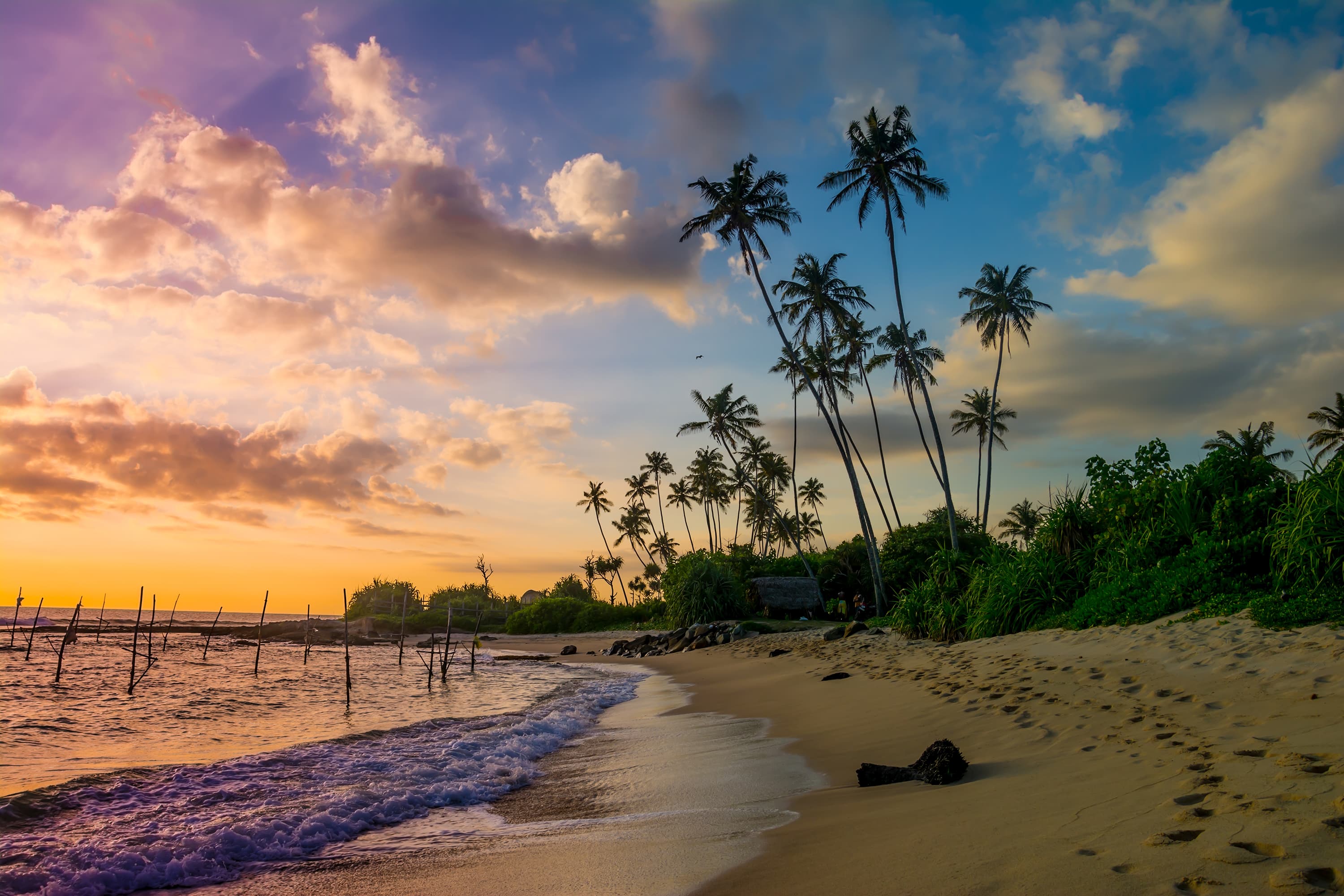 Sri Lankan beach with waves showing potential rip current dangers
