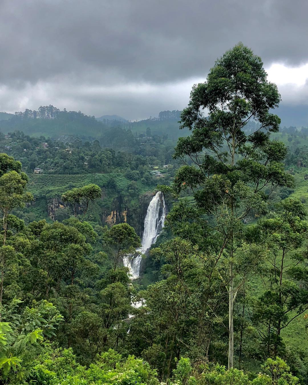 Devon Falls near Talawakale, cascading through lush tea country on the way to Nuwara Eliya