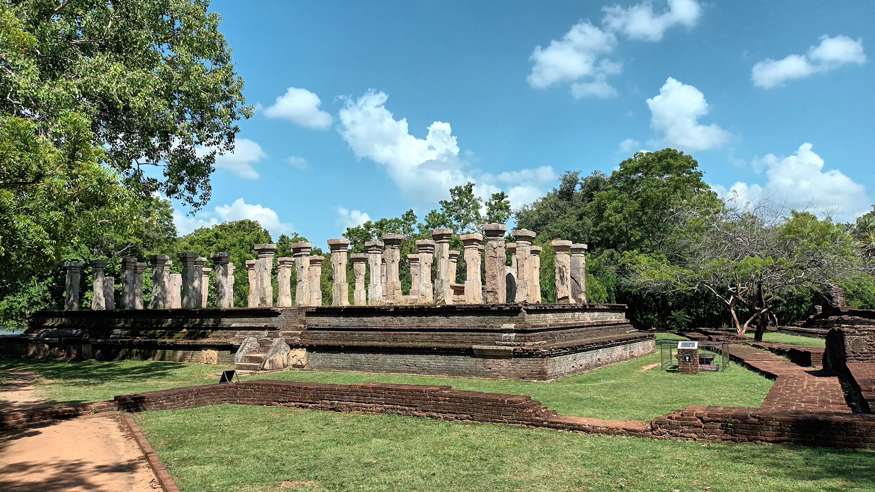 Ruins of Nissanka Malla's Palace showing stone architecture
